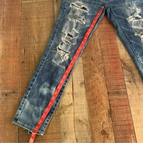 American Eagle Jegging Ankle super stretch  distressed jeans size 6 - Picture 4 of 9
